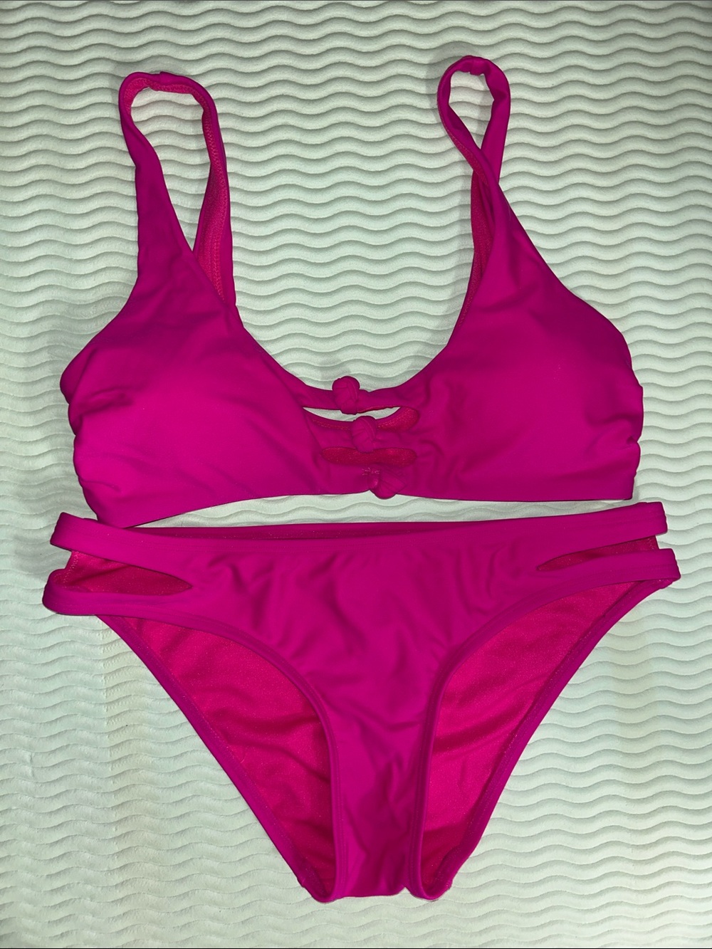 Express Hot Pink Cutout Two-Piece Bikini
